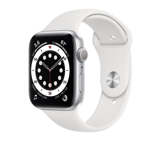 Apple Watch Series 6 GPS - 40mm stříbrný hliník s bílým sportovním řemínkem